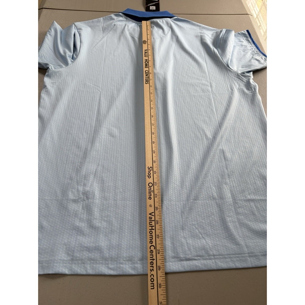 New HEAD Men's Large Polo Shirt Blue Quarter Zip UV Protection Tennis Golf - Picture 10 of 11
